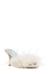 Vince Camuto Paelly Faux Feather Slide Sandal In White