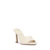 Vince Camuto Paigely Mule Womens Creamy White Satin Flared Heel Gal1098 In White