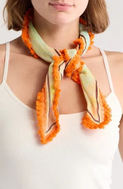 Vince Camuto Paisley Colorblock Square Scarf In Orange
