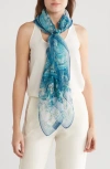 Vince Camuto Paisley Floral Scarf In Blue