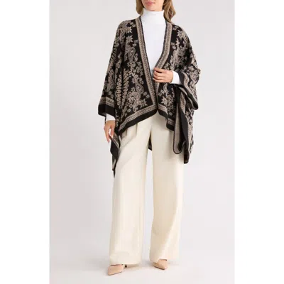 Vince Camuto Paisley Jacquard Topper In Black
