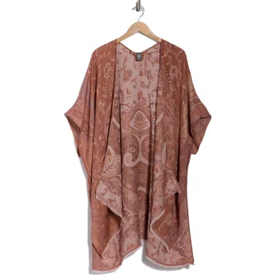 Vince Camuto Paisley Jacquard Topper In Brown