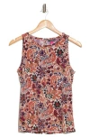 Vince Camuto Paisley Knit Tank In Tan Multi