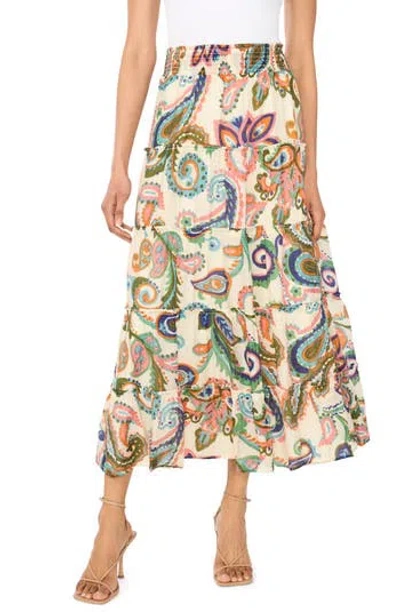 Vince Camuto Paisley Tiered Maxi Skirt In Multi