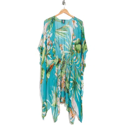 Vince Camuto Palm Print Duster In Green