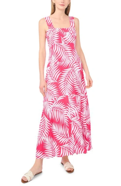 Vince Camuto Square Neck Tiered Maxi Dress In Pink