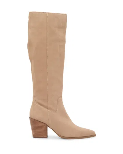 Vince Camuto Pamlia Extra Wide Calf Knee High Boot In Tortilla Suede