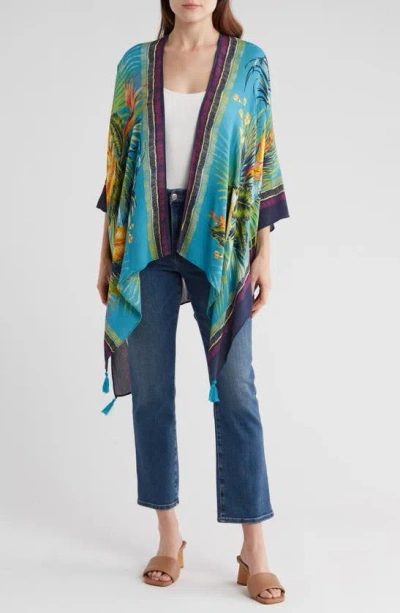Vince Camuto Parrot Wrap Scarf In Blue