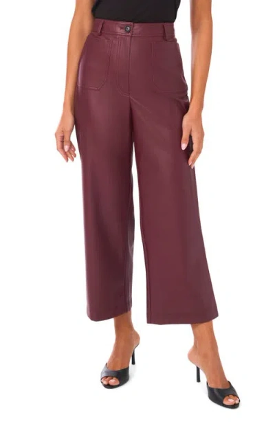 Vince Camuto Patch Pocket Coated Pants In Burgundy