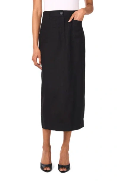 Vince Camuto Patch Pocket Midi Skirt In Rich Black