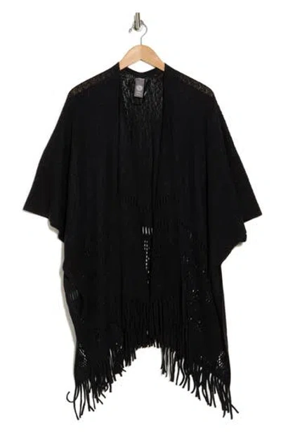 Vince Camuto Pattern Knit Topper In Black