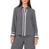 Vince Camuto Pattern Placket Shirt In Rich Black