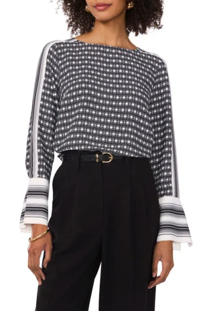 Vince Camuto Pattern Top In Rich Black