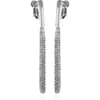 Vince Camuto Silver-tone Glass Stone Linear Drop Clip-on Earrings In Metallic