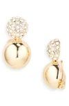 Vince Camuto Pavé Crystal Ball Clip-on Earrings In Gold