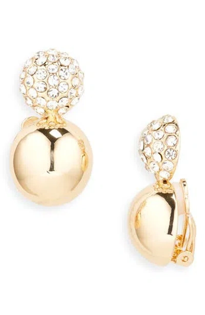 Vince Camuto Pavé Crystal Ball Clip-on Earrings In Gold