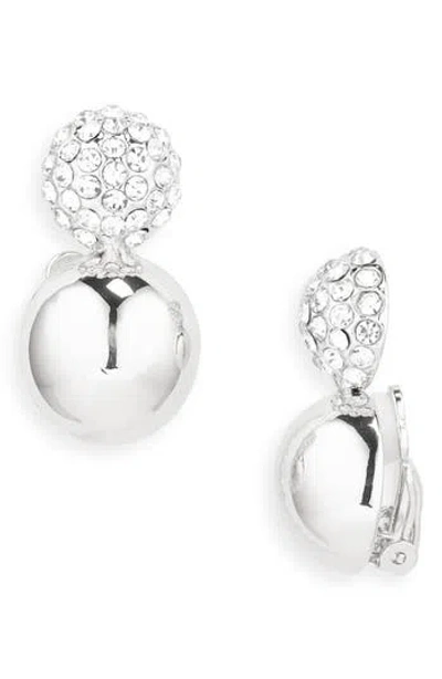 Vince Camuto Pavé Crystal Ball Clip-on Earrings In Metallic