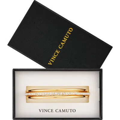 Vince Camuto Pavé Crystal Bangle Bracelet Set In Gold