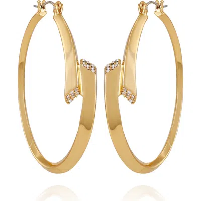 Vince Camuto Pavé Crystal Bypass Hoop Earrings