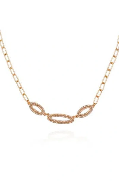 Vince Camuto Pavé Crystal Chain Pendant Necklace In Orange