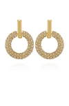 Vince Camuto Gold Tone Pave Crystal Hoop Drop Earrings In Gold