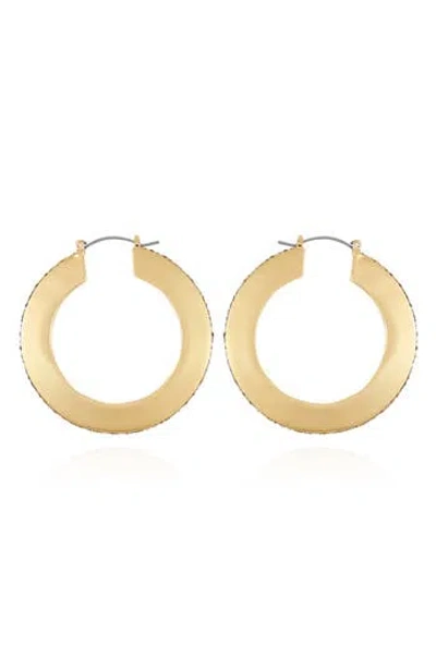 Vince Camuto Pavé Crystal Hoop Earrings In Goldtone