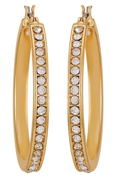 Vince Camuto Pavé Crystal Hoop Earrings In Gold
