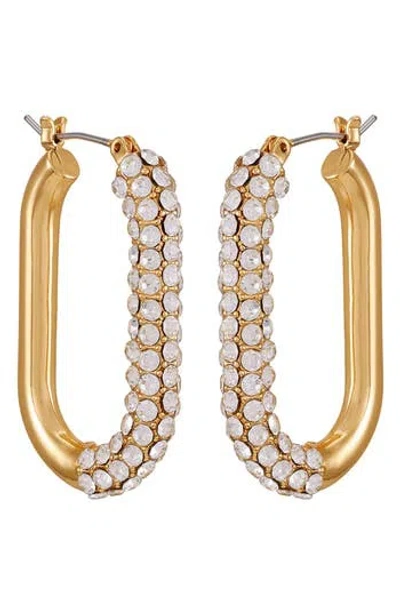 Vince Camuto Pavé Crystal Hoop Earrings In Gold