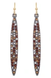 Vince Camuto Pavé Crystal Linear Drop Earrings In Hematite