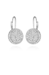 Vince Camuto Silvertone Glass Stone Coin Leverback Earrings In Metallic