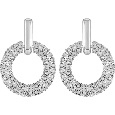 Vince Camuto Pavè Hoop Drop Earrings In Silver