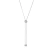 Vince Camuto Glass Stone Pave Slider Necklace In Silver