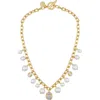 Vince Camuto Cultivated Pearl Chain Link Toggle Necklace In Gold