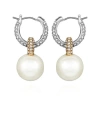 Vince Camuto Pearl Drop Hoop Earrings In Gold