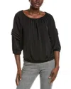 Vince Camuto Peasant Blouse In Black