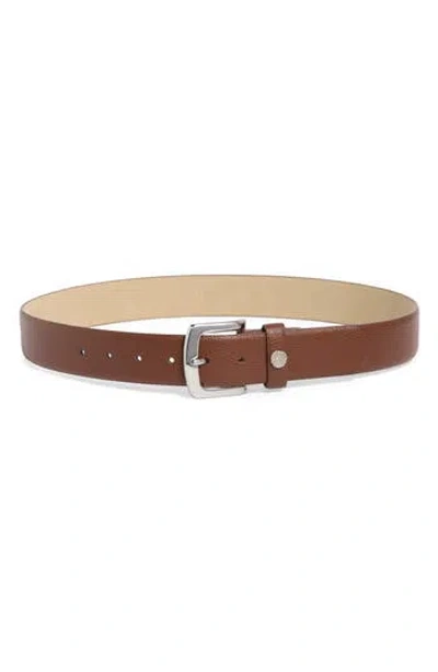Vince Camuto Pebbled Faux Leather Belt In Brown
