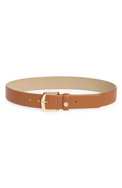 Vince Camuto Pebbled Faux Leather Belt In Cognac