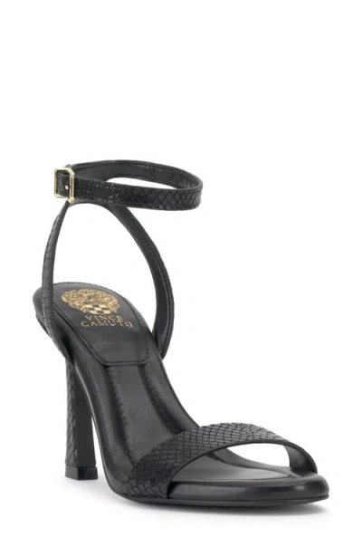 Vince Camuto Penelopy Ankle Strap Sandal In Black Leather