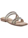 Vince Camuto Peomi Womens Microsuede Open Toe Dress Sandals In Silver