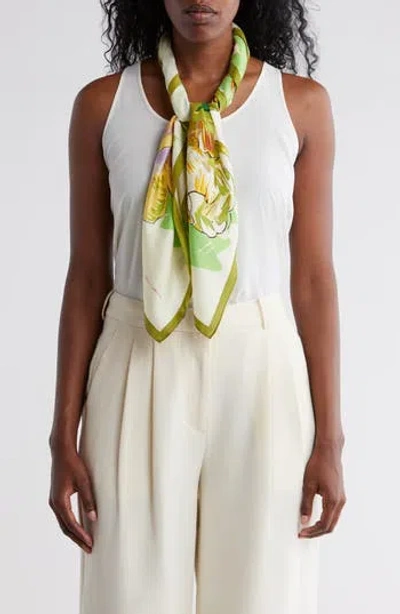 Vince Camuto Peony Square Scarf In Green Multi