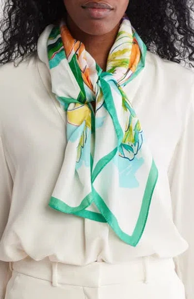 Vince Camuto Peony Square Scarf In Green