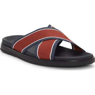 Vince Camuto Perynne Crossover Slide Sandal In Burnt Sienna