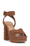 Vince Camuto Pessa Ankle Strap Platform Sandal In Brown
