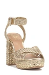 Vince Camuto Pessa Ankle Strap Platform Sandal In Gold