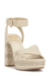 Vince Camuto Pessa Ankle Strap Platform Sandal In White