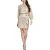 Vince Camuto Petites Womens Metallic Mini Cocktail And Party Dress In White