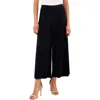 Vince Camuto Petites Womens Solid Polyester Wide Leg Pants In Black