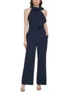 Vince Camuto Petite Signature Stretch Crepe Bow-neck Halter Jumpsuit In Blue