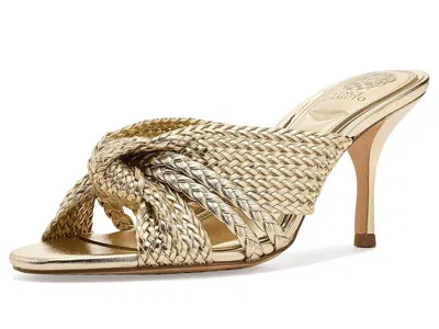 Vince Camuto Pheya Knotted High Heel Mule Sandals In Gold