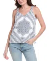 Vince Camuto Pinch Strap Linen-blend Tank In White